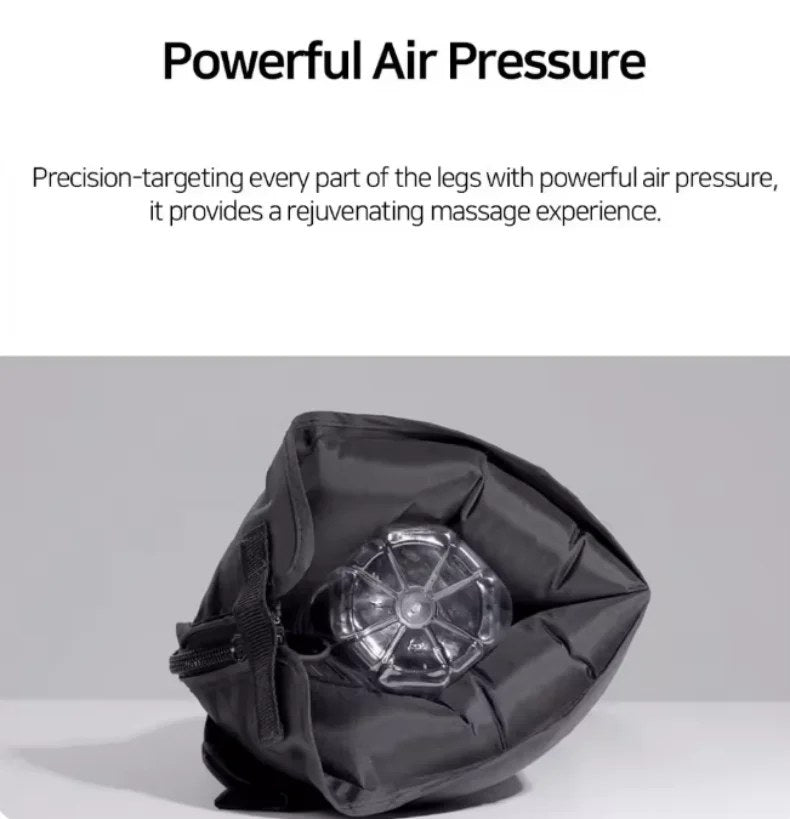 An inflated chamber squeezing a plastic bottle